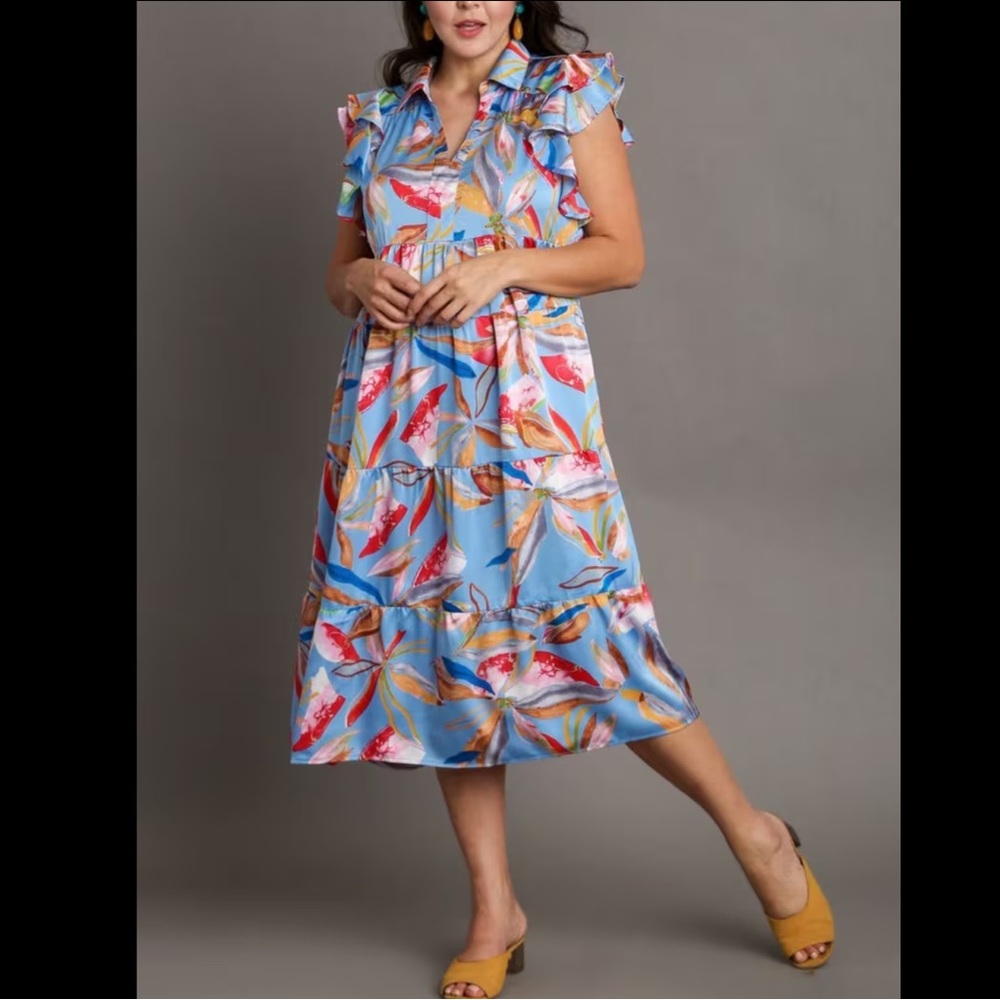NWT Umgee Tropical Paradise Midi Dress